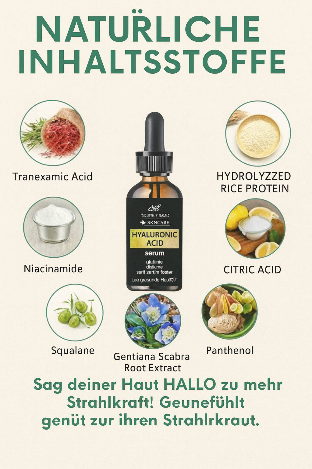 Hyaluronsäure Gesichtsserum – Intensive Feuchtigkeit & Straffe Haut