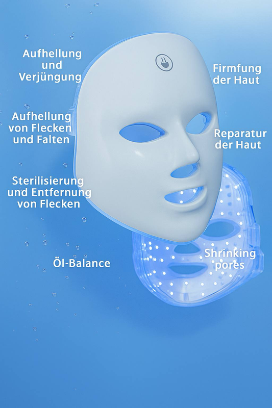 7 Farben LED Lichttherapie Gesichtsmaske – Anti-Akne, Anti-Aging & Hautverjüngung
