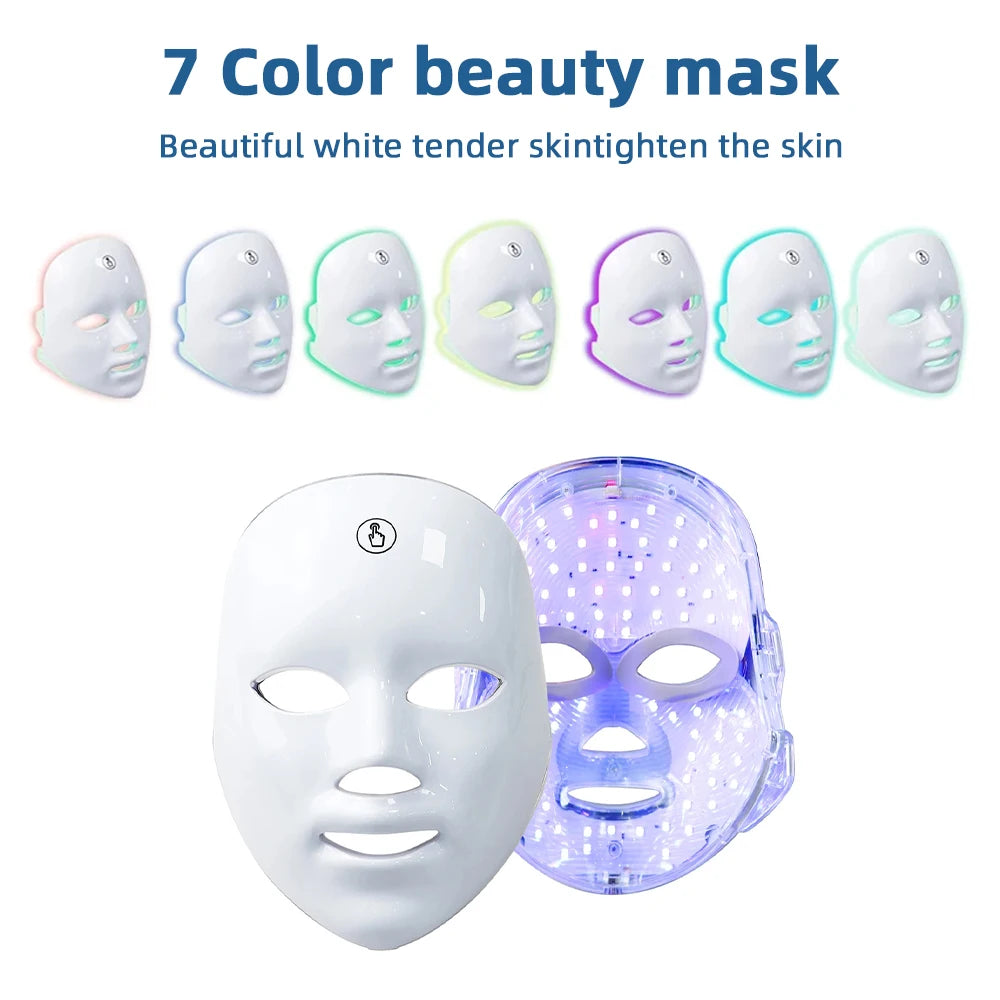 7 Farben LED Lichttherapie Gesichtsmaske – Anti-Akne, Anti-Aging & Hautverjüngung