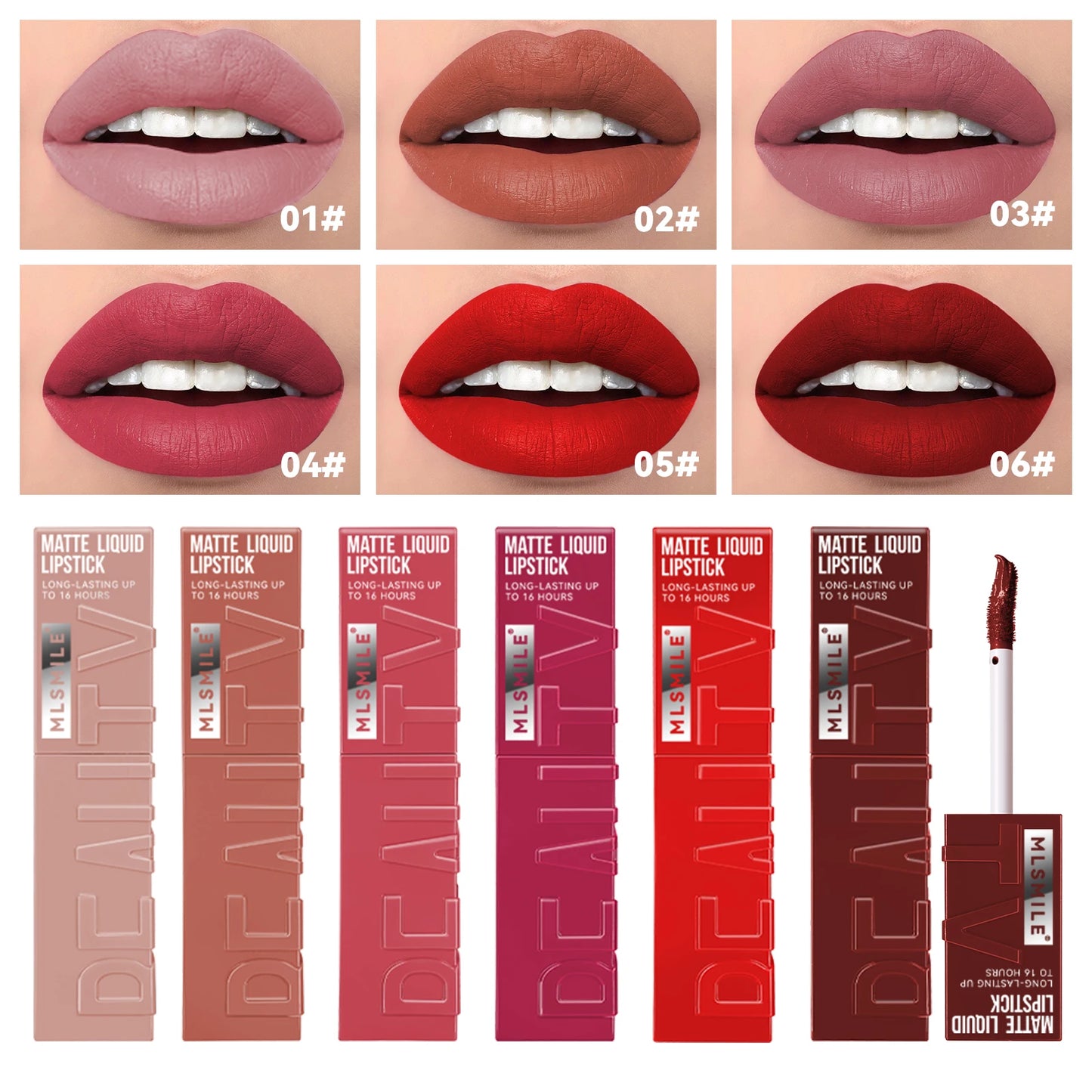 Wasserfester Lippenstift – 6 Farben, Mattes Finish, Langanhaltend & Nicht Abfärbend | Glownatuura”