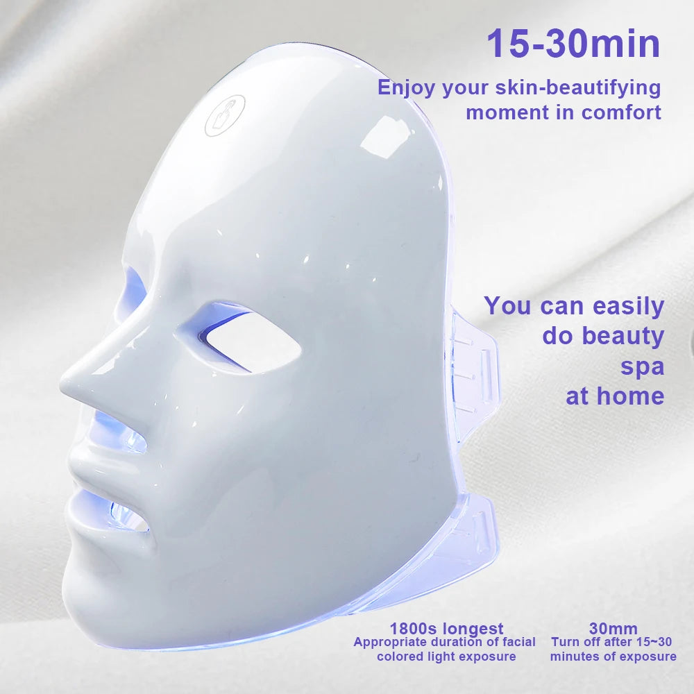 7 Farben LED Lichttherapie Gesichtsmaske – Anti-Akne, Anti-Aging & Hautverjüngung