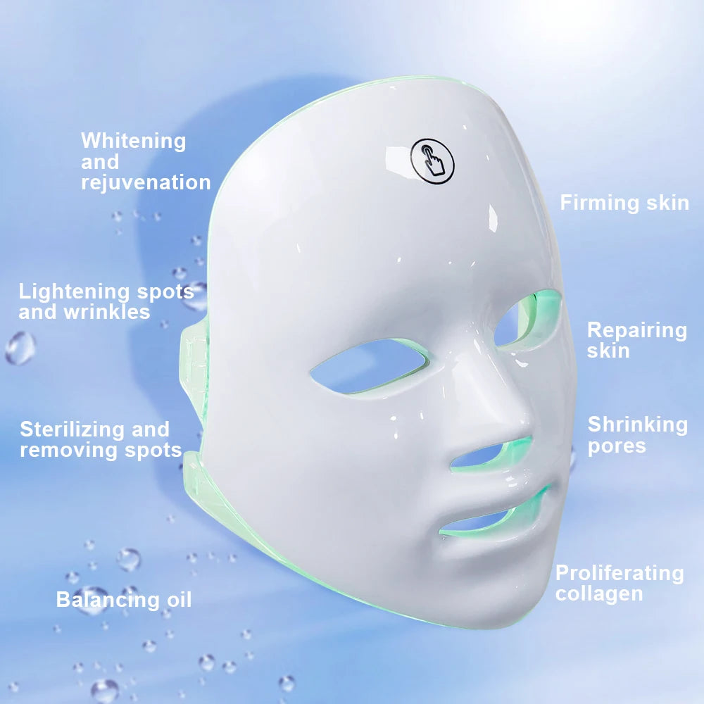 7 Farben LED Lichttherapie Gesichtsmaske – Anti-Akne, Anti-Aging & Hautverjüngung