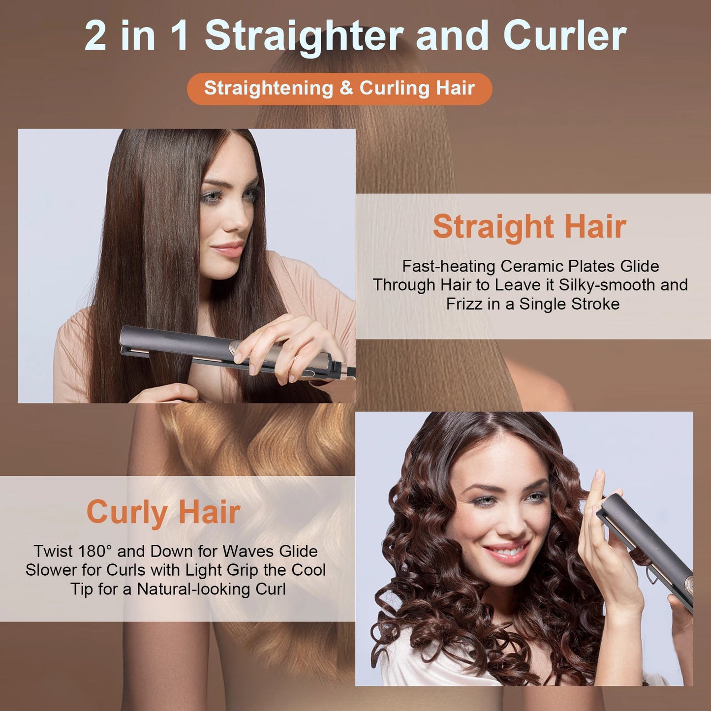 Keramik Haarglätter mit LCD-Display – Präzise Temperaturkontrolle & Glänzendes Haar