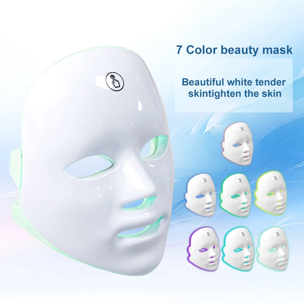 7 Farben LED Lichttherapie Gesichtsmaske – Anti-Akne, Anti-Aging & Hautverjüngung