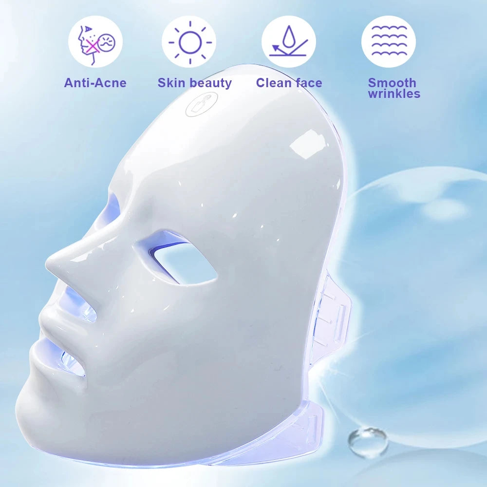 7 Farben LED Lichttherapie Gesichtsmaske – Anti-Akne, Anti-Aging & Hautverjüngung